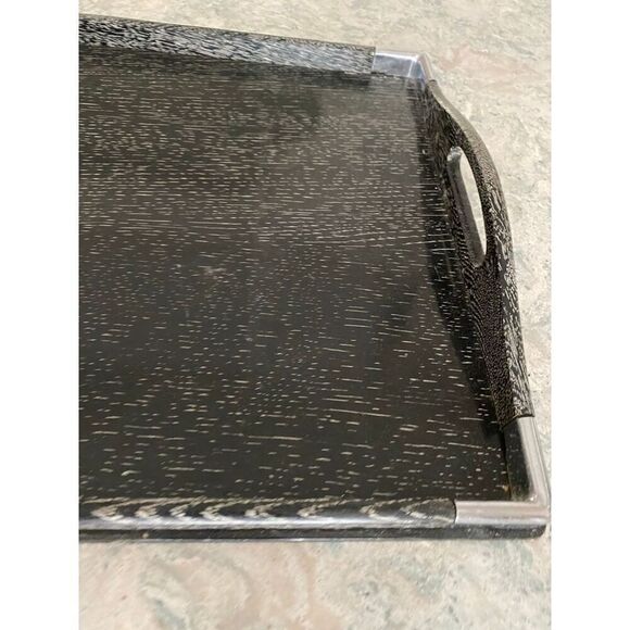 Black with Silver Serving Display Tray - Picture 4 of 10